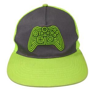 Xbox Controller Snapback Trucker Hat Green OS Adjustable Mesh Back Embroidered